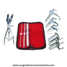 Hegar uterine dilator 3 pieces set,3-4, 7-8, 17-18, mathieu speculum, grave 3pcs, collin 3pcs